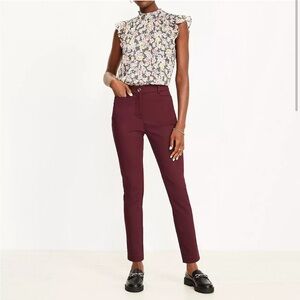 Loft Sutton Skinny Pants Size 14T in Plum. Great Condition.